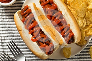 American Hot Dog with Ketchup