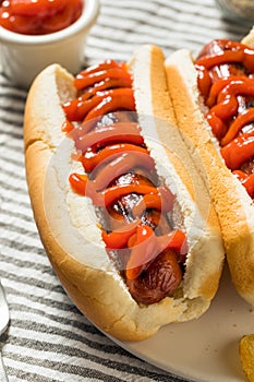 American Hot Dog with Ketchup