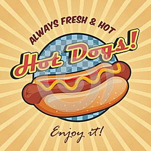American hot dog poster template