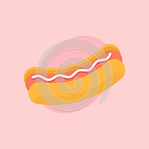 American Hot Dog vector icon. Delicious looking fast food