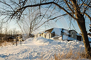 American house in winter