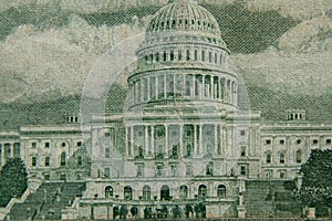 American hundred dollar bill close-up macro photo