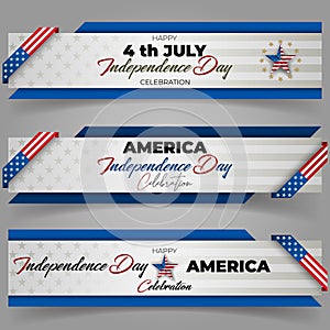 American, Independence day celebration, web banners