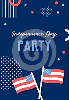 American Independence Day celebrations. greeting design with USA patriotic colors. Collection of greeting background designs, 4th