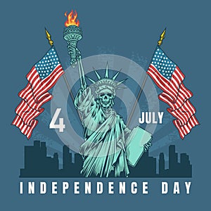 American Independence Day colorful poster