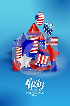 American Independence Day. Festive vector illustration EPS 10.