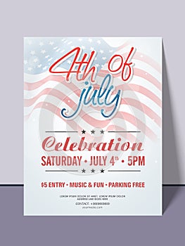 American Independence Day invitation card.