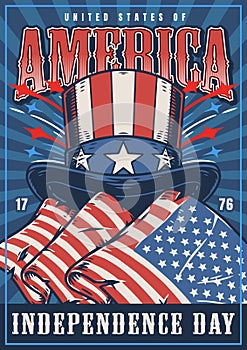 American independence day poster colorful