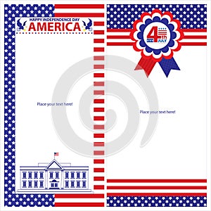 American Independence day template card sets.