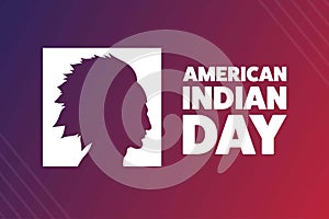 American Indian Day. Holiday concept. Template for background, banner, card, poster with text inscription. Vector EPS10