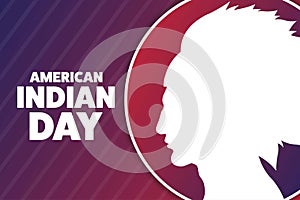 American Indian Day. Holiday concept. Template for background, banner, card, poster with text inscription. Vector EPS10