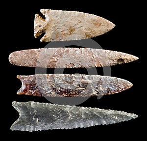 American indian flint arrowheads