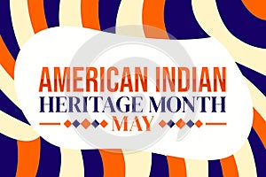 American Indian Heritage Month is observed in May, colorful background. photo