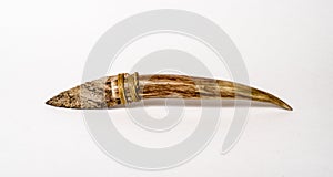 American indian stone knife with antler handle.