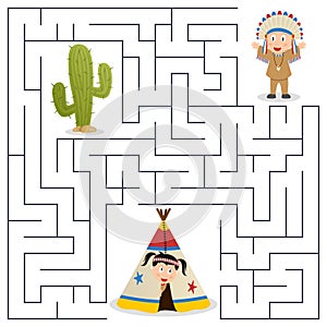 American Indians Maze for Kids photo