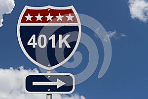 American 401K Highway Road Sign photo