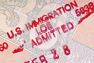 American Los Angeles customs immigration passport stamp