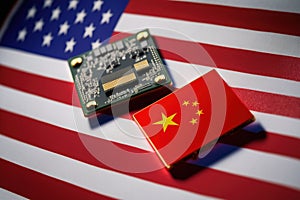 American-made chips are banned from trade with China. Ai generated