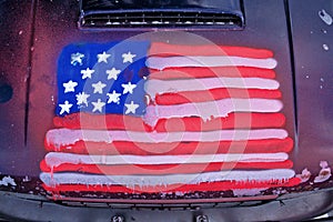 American Made Flag Car Graffiti