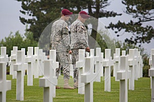 American Military Cemetery near Omaha Beach at Colleville sur Mer as historic site of 1944 D-Day Allied landings at Normandy Franc