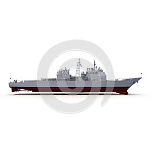 American Modern Warship on white. 3D illustration