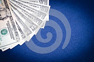 American money on the blue background
