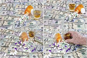 Money cash background drugs alcohol booze habit expense photo