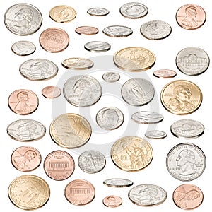 American Money Coins Isolated