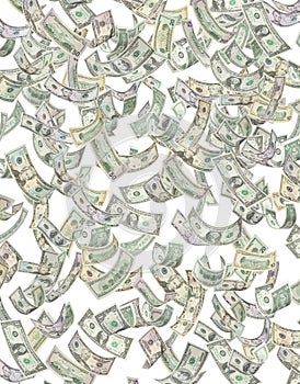 American Money Raining Down Dollars
