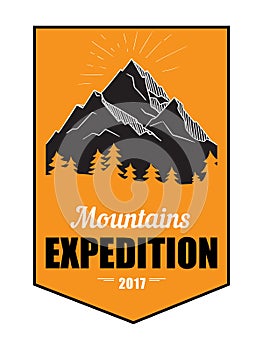 American mountains Vintage Logo Badge.
