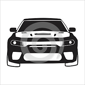 American muscle car dodge charger vector illustration black and white
