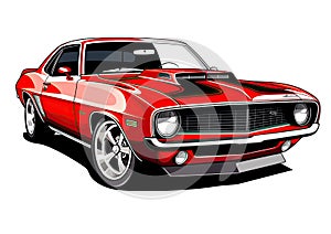 American Muscle Car Generative AI Illustration