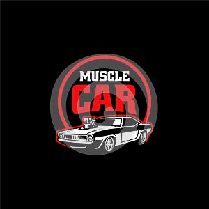 american muscle car illustration logo vector