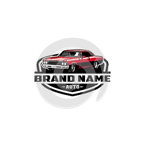 american muscle car illustration logo vector