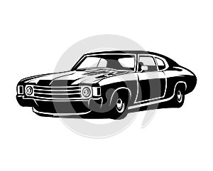 american muscle car isolated on white background side view. best for badge, emblem. vector illustration available in eps 10