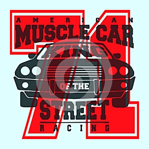 American muscle car t shirt print design