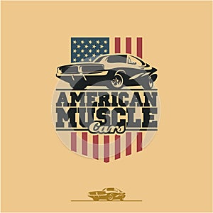 American muscle cars label