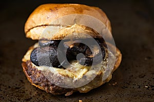 american mushroom cheese hamburger