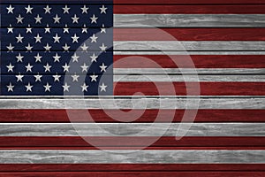 American national flag painted on wood