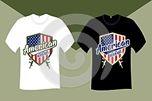 American never quit Veteran T Shirt Design