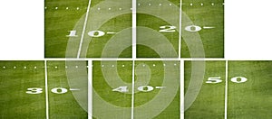 American NFL Football Field Number Line Markers