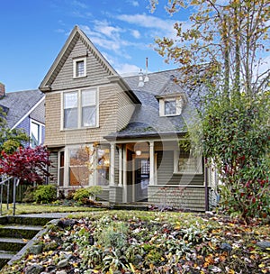 American Northwest home with front porch and nice landscape