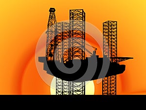 Oil Gas Industry Oilfield Drilling Rig Oil Pump Jack Offshore Technology Background