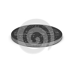 American one Dime coin isolated on white. 3D illustration