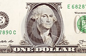 American one dollars bill, 100 bucks, one  US dollar bank note. portrait of George Washington on the largest dollar bank note in t