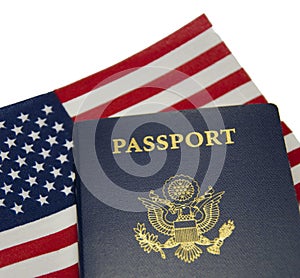 American Passport & Flag