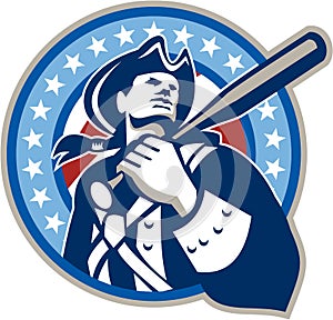 American Patriot Baseball Bat Retro photo