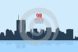 American Patriot Day anniversary banner. Vector illustration. USA Patriot Day banner. World Trade Center