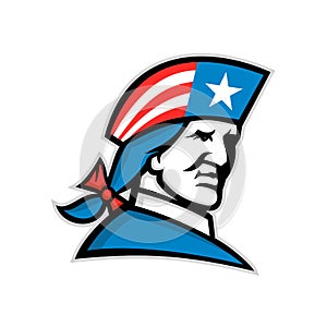 American Patriot Head USA Flag Mascot