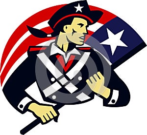 American Patriot Minuteman Flag Retro